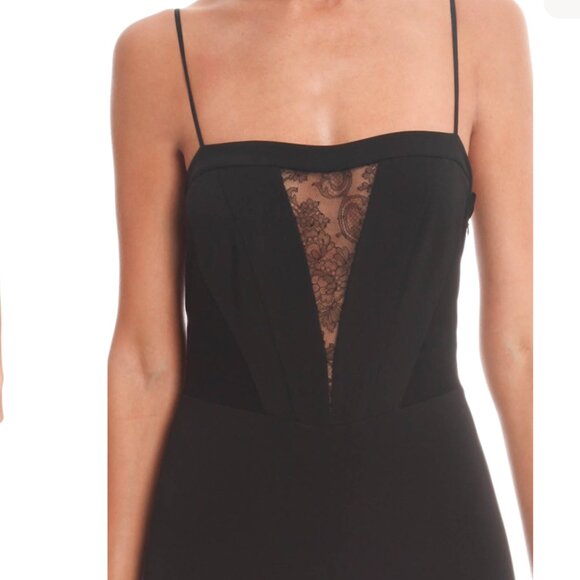 Classic Lace-Embellished Designer Noam Hanoch Cowl Back Pencil Dress Size 0 - Picture 3 of 4